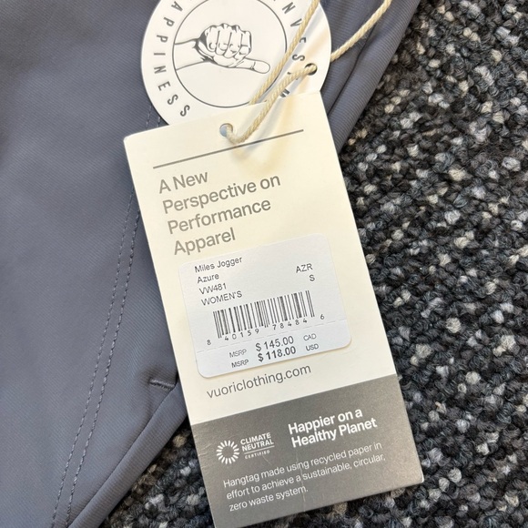 NWT Vuori Miles Joggers Pants Performance Women’s Small MSRP $118 Azure - Picture 6 of 11
